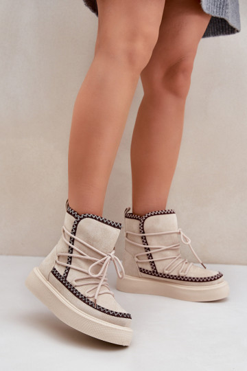 Bottes de neige Féminin Z Haftem avec une plateforme couleur ivoire Activéleris 2