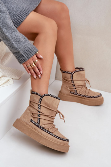 Bottes de neige avec plateforme couleur marron
