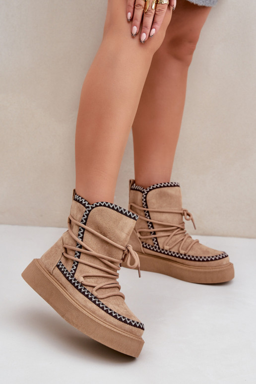 Bottes de neige avec plateforme couleur marron
