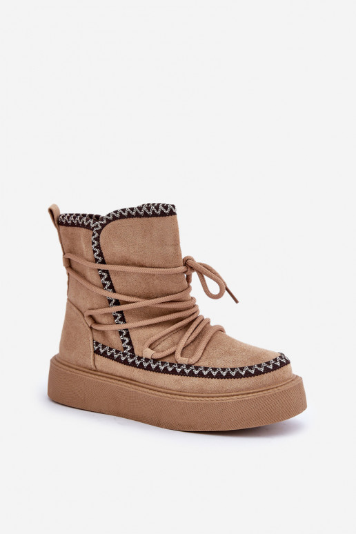Schneestiefel mit Plattform in Braun