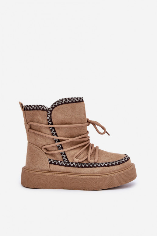Snowboots met platform in bruin