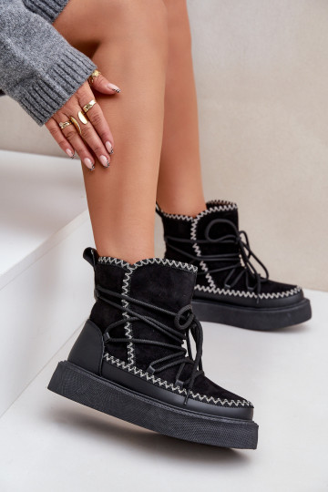 Bottes de neige Féminin Z Haftem avec une plateforme couleur noire Activéleris
