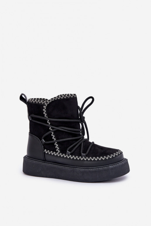Bottes de neige avec plateforme couleur noire