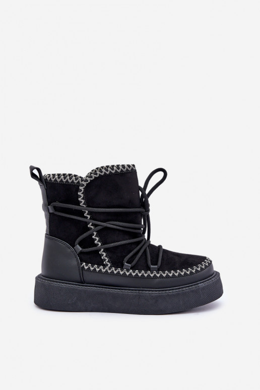 Schneestiefel mit Plattform in Schwarz