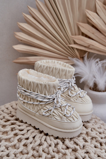 SneeuIn laarzen Kinderen opInarmen Grubym met bont erin ivoor Opstira