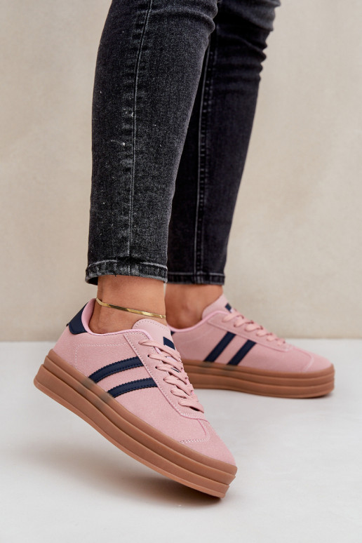 Sneakers model schoenen Dames met platform roze Egelia