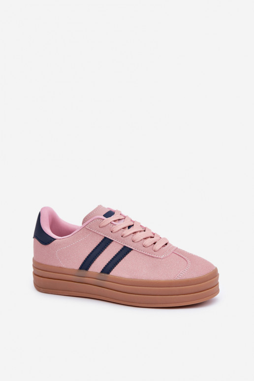 Sneakers model schoenen Dames met platform roze Egelia