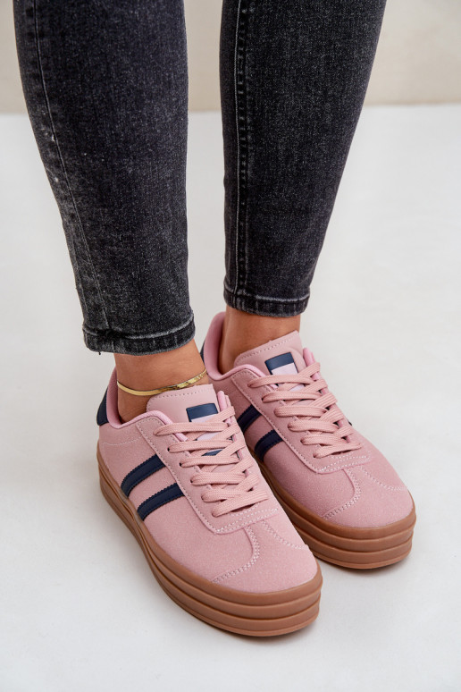 Sneakers model schoenen Dames met platform roze Egelia