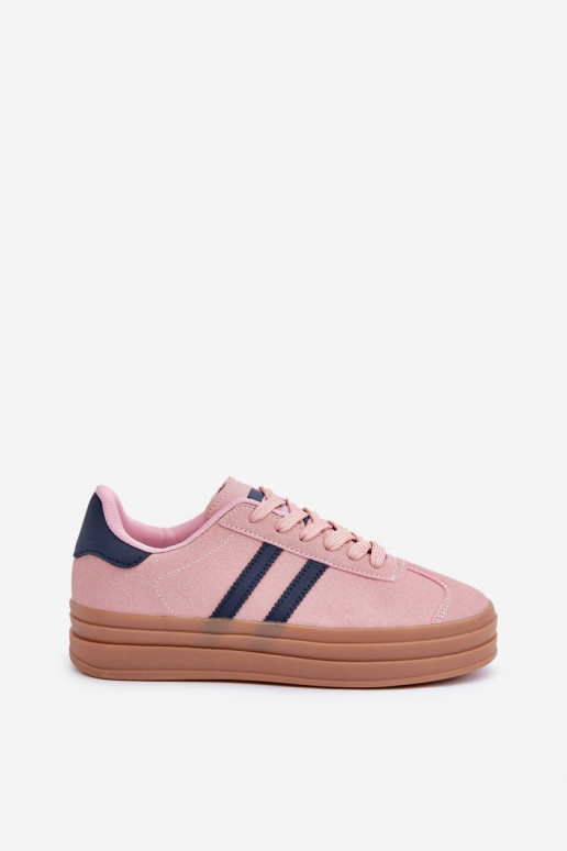 Sneakers model schoenen Dames met platform roze Egelia