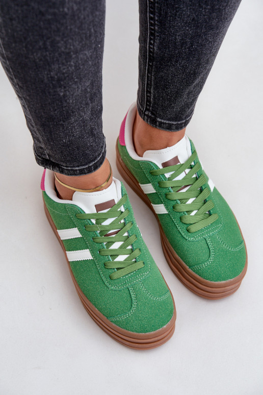 Sneakers model schoenen Dames met platform groene kleur Egelia