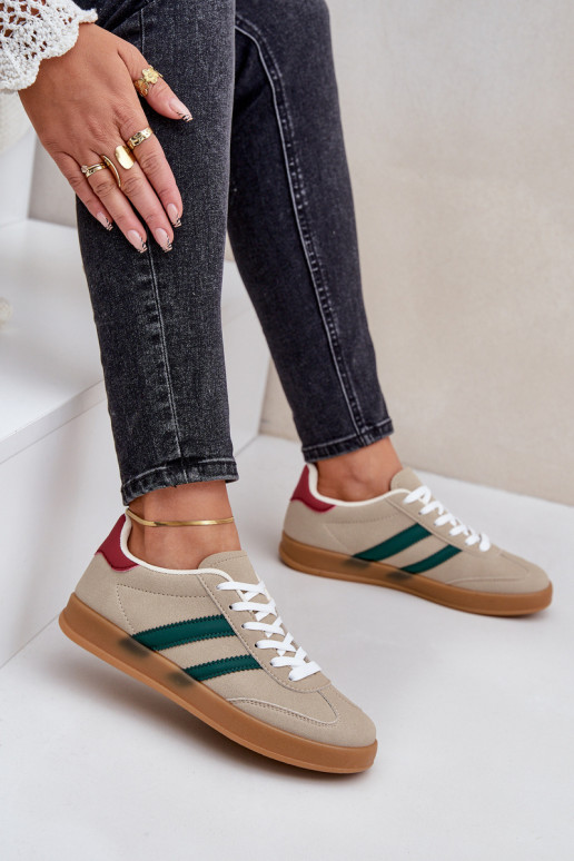 Sneakers model schoenen Dames laag beige EnnorInen