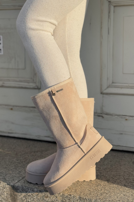 Grand Bottes de neige avec une plateforme Big Star OO274894 couleur ivoire