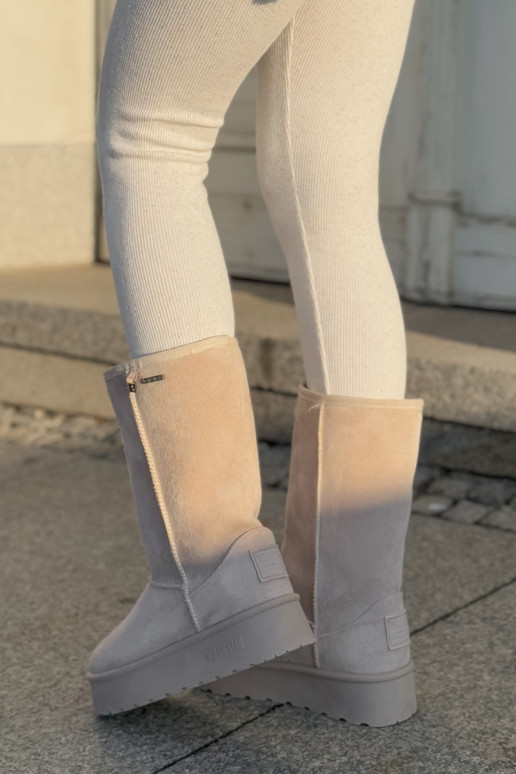 Grand Bottes de neige avec une plateforme Big Star OO274894 couleur ivoire