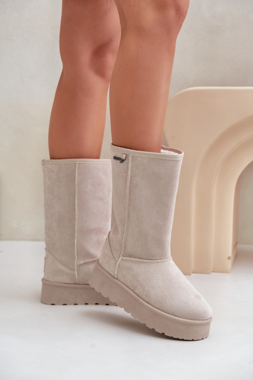 Grand Bottes de neige avec une plateforme Big Star OO274894 couleur ivoire