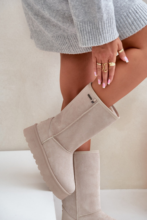 Grand Bottes de neige avec une plateforme Big Star OO274894 couleur ivoire