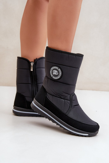 Bottes de neige Progress PROGJ-21-09 en noir pour femme
