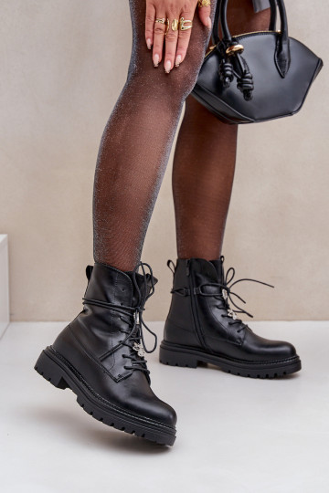 Bottines isolées avec lanières et lacets noirs Irivina 2