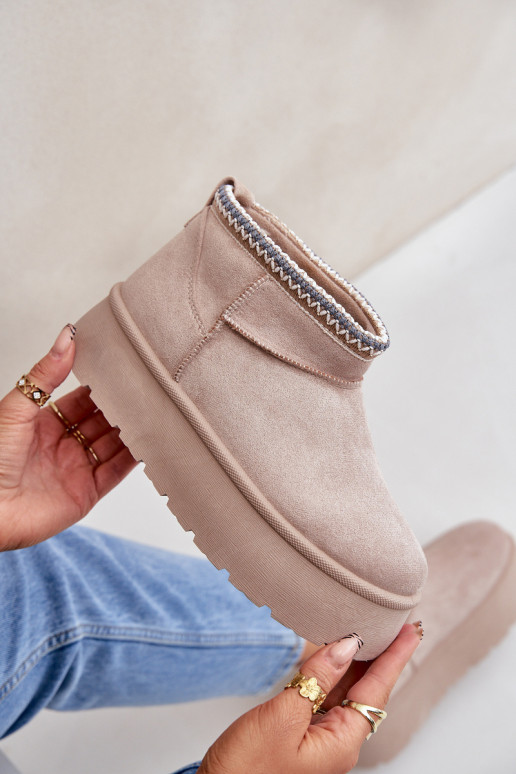 SneeuIn laarzen met platform Met sierlijk Haftem ivoor Heslania SneeuIn laarzen met platform Met sierlijk Haftem ivoor Heslania