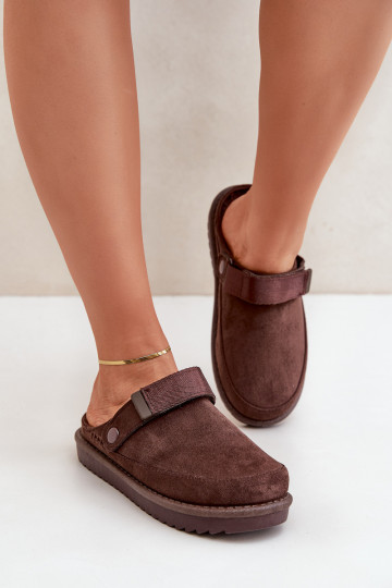 Chaussons isolés femme avec plateforme chocolat Neliel 2
