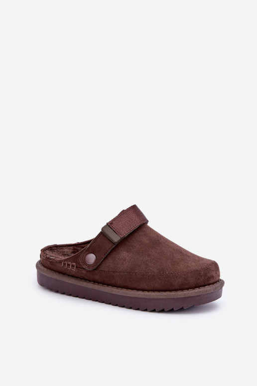 Chaussons isolés femme avec plateforme chocolat Neliel