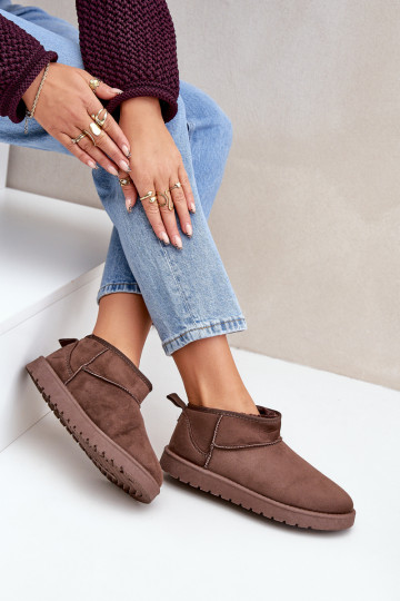 Laag SneeuIn laarzen Z van eco-suèdeu bruine kleur Nelsanna