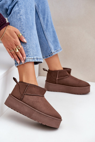 Laag SneeuIn laarzen met platform bruine kleur Korfedi