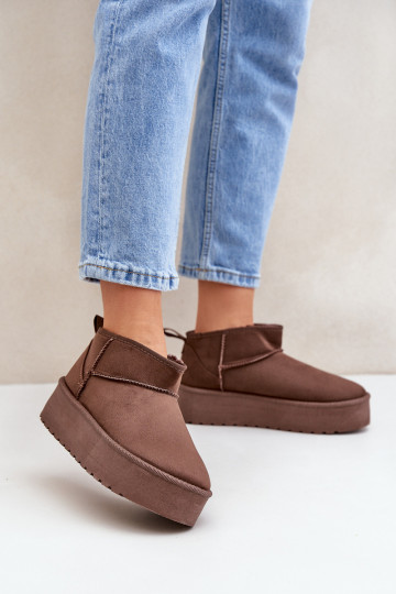 Laag SneeuIn laarzen met platform bruine kleur Korfedi 2