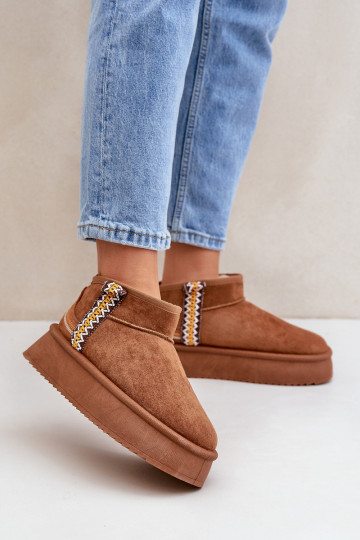 Bottes de neige avec une plateforme avec des écrits marron Udra 2