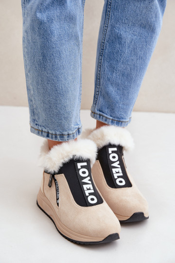 Sneakers model schoenen Dameslaarzen met bont beige Zeriana