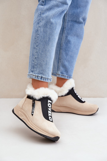 Sneakers model schoenen Dameslaarzen met bont beige Zeriana 2