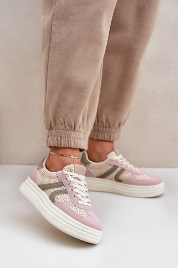 Schoenen met sneakers-model voor dames met vlechtdetails en platform in verschillende kleuren Lesida 2