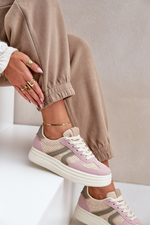 Sneakers model schoenen Dames Met Vlecht met platform Verschillende kleuren Lesida
