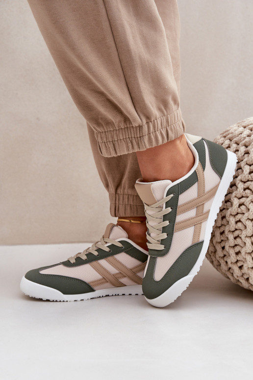 Laag Sneakers Vrijetijdsschoenen beige-groene kleur Eezore Laag Sneakers Vrijetijdsschoenen beige-groene kleur Eezore