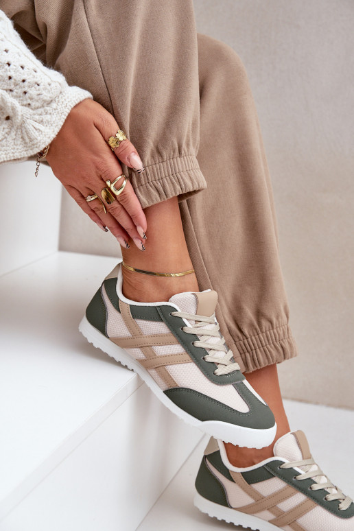 Laag Sneakers Vrijetijdsschoenen beige-groene kleur Eezore Laag Sneakers Vrijetijdsschoenen beige-groene kleur Eezore