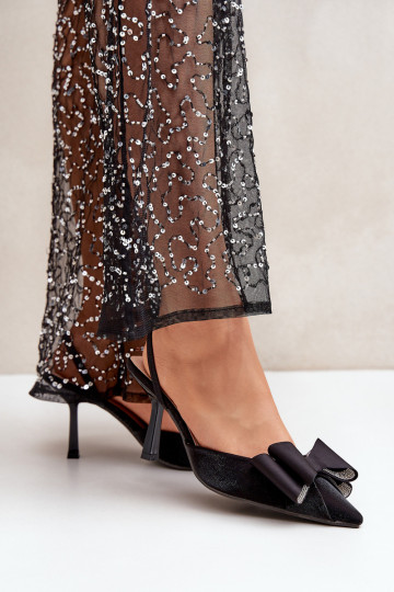 chaussures à talons hauts avec des rubans couleur noire Selatea 2