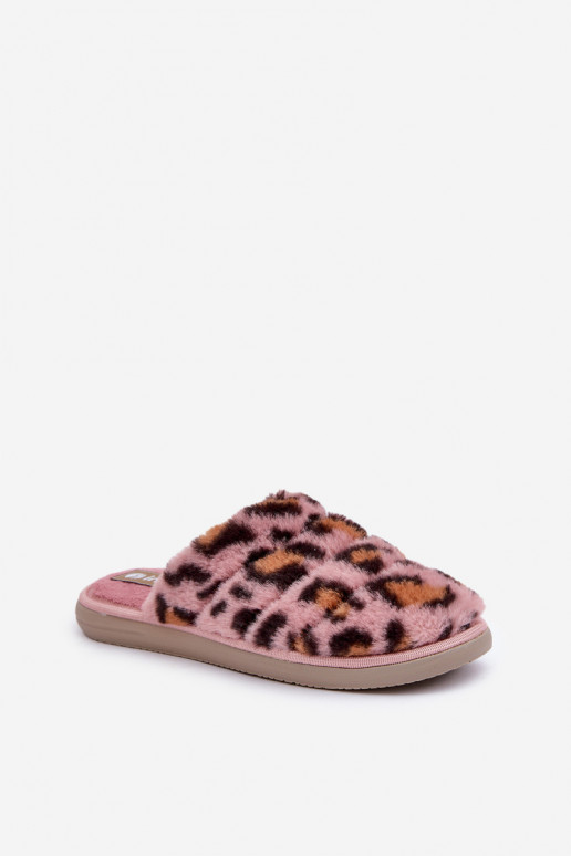 Slippers met voering voor dames met luipaardprint Inblu EK000008 in roze