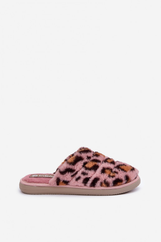 Slippers met voering voor dames met luipaardprint Inblu EK000008 in roze