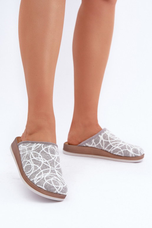 mit Glanz Hausschuhe Feminin Inblu CT000028 graue Farbe