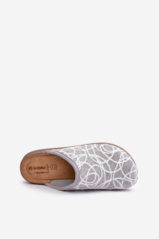 mit Glanz Hausschuhe Feminin Inblu CT000028 graue Farbe