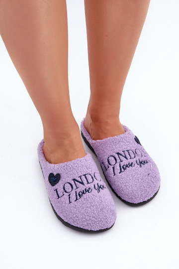 huisslippers Dames met opdruk en bont Typu Baranek Inblu ET000027 paarse kleur 2