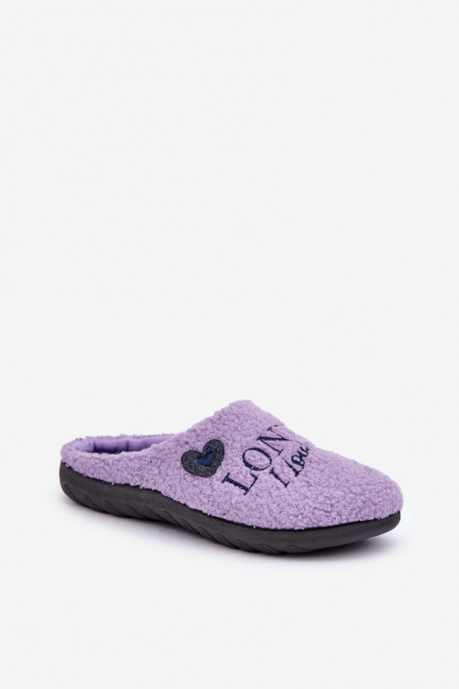huisslippers Dames met opdruk en bont Typu Baranek Inblu ET000027 paarse kleur