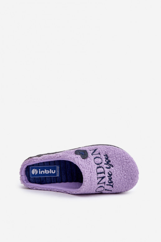 huisslippers Dames met opdruk en bont Typu Baranek Inblu ET000027 paarse kleur