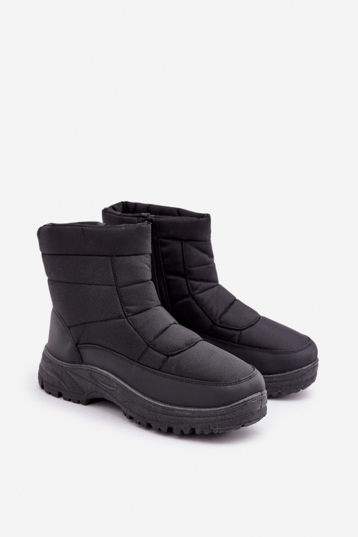 Bottes de neige pour hommes avec fourrure intérieure noires Linnora
