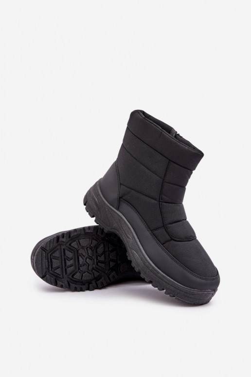 Bottes de neige pour hommes avec fourrure intérieure noires Linnora