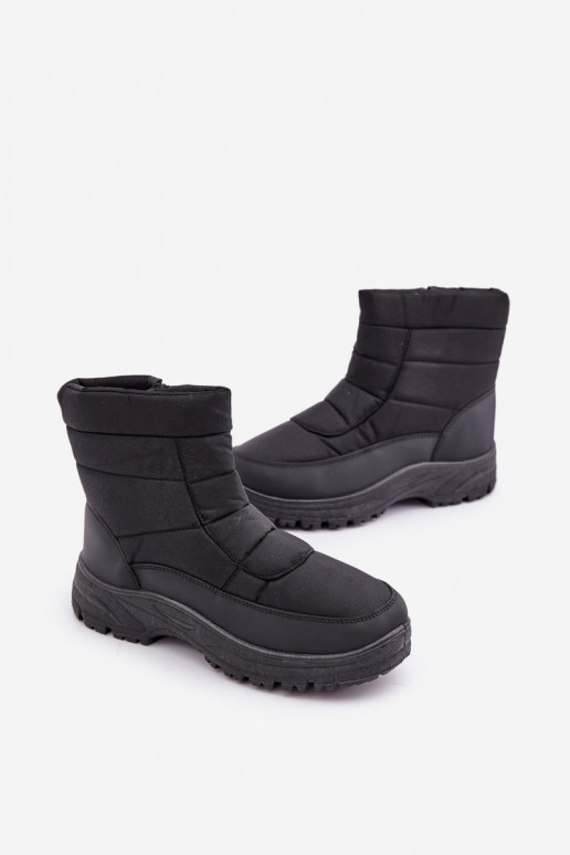 sneeuwschoenen voor heren met voering en bont binnenkant zwarte kleur Linnora