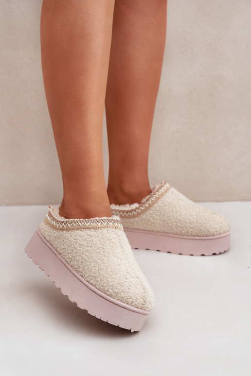 Bottes de neige Féminin avec une plateforme Z Haftem couleur ivoire Tirissa