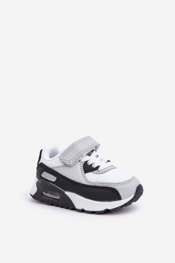 Kinderen leren sportschoenen op platform wit-zwart kleur Lori
