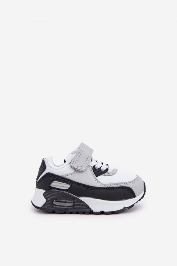 Chaussures de sport en cuir pour enfants sur la plateforme Blanc-couleur noire Lori 2