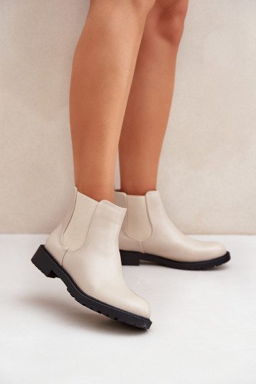 bottes élégantes Féminin avec des talons larges beige Selanna 2