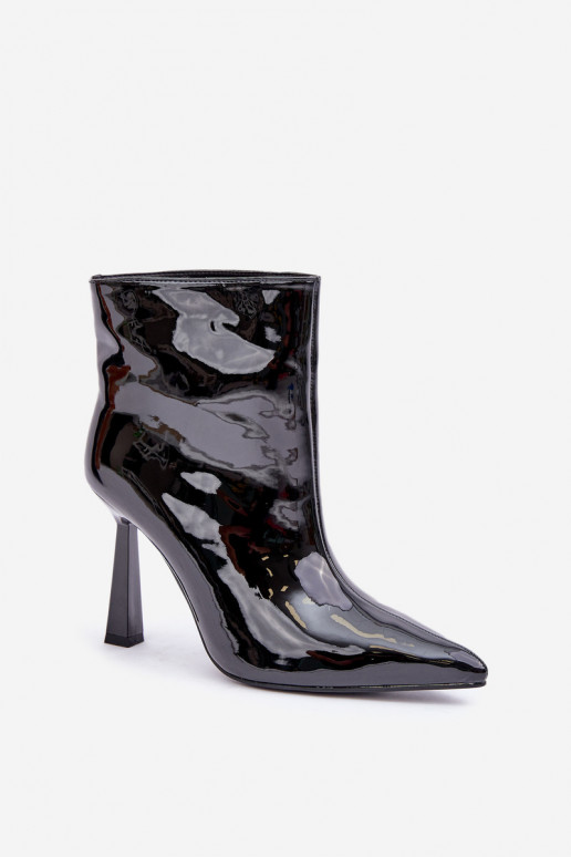 avec effet vernis Bottes Activé Szpice Un modèle convaincant couleur noire Seliri avec effet vernis Bottes Activé Szpice Un modèle convaincant couleur noire Seliri